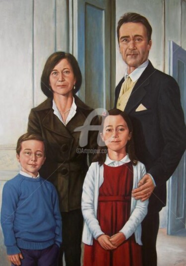 Pintura intitulada "A familia de Nicola…" por Zandre, Obras de arte originais