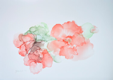 Peinture intitulée "Apple blossom" par Žanete Smodiča, Œuvre d'art originale, Encre