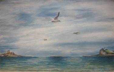 Peinture intitulée "Baie de Saint Jean…" par Marielle Zang-Pujol, Œuvre d'art originale, Huile