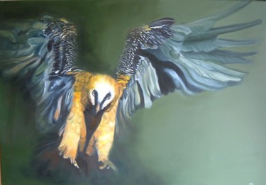 Painting titled "L'aigle" by Andree Burniaux, Original Artwork, Oil