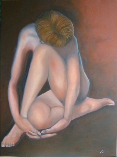 Painting titled "Solitude" by Andree Burniaux, Original Artwork, Oil