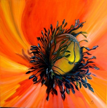 Painting titled "Coeur" by Andree Burniaux, Original Artwork, Oil