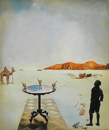 Painting titled "La Table Solaire" by Georges Zannol, Original Artwork, Oil
