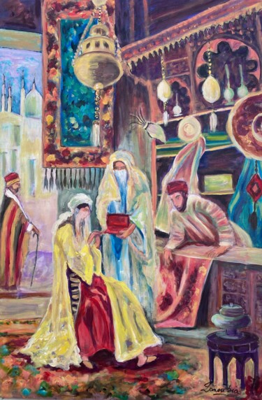 Peinture intitulée "bijouterie merveill…" par Zanoubia, Œuvre d'art originale, Acrylique Monté sur Châssis en bois