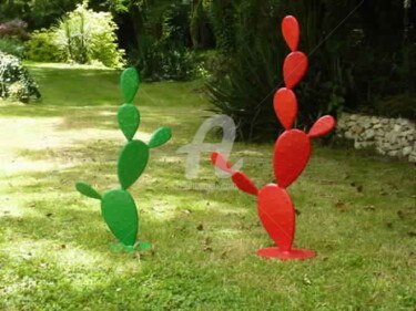 Sculpture intitulée "sculptures CACTUS…" par Zanzih, Œuvre d'art originale, Métaux