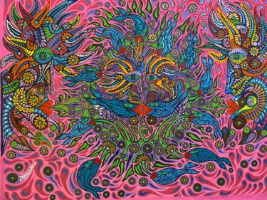 Pintura titulada "Dream in Fuchsia" por Zaplaflora, Obra de arte original, Acrílico