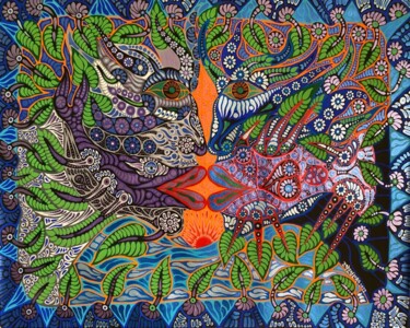 Картина под названием "The Same as Fish" - Zaplaflora, Подлинное произведение искусства, Акрил
