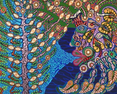 Картина под названием "The Amazon Origin" - Zaplaflora, Подлинное произведение искусства, Акрил
