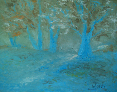 Картина под названием "My forest" - Zapta, Подлинное произведение искусства, Масло
