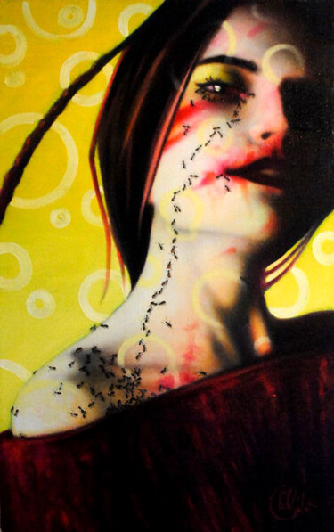 Картина под названием "Ant" - Zapta, Подлинное произведение искусства, Масло Установлен на Деревянная рама для носилок