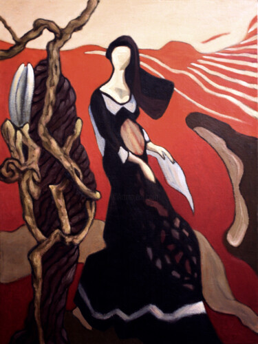Картина под названием "Eva" - Zapta, Подлинное произведение искусства, Масло Установлен на Деревянная рама для носилок