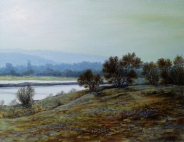 Painting titled "Morning" by Zapta, Original Artwork, Oil Mounted on Wood Stretcher frame