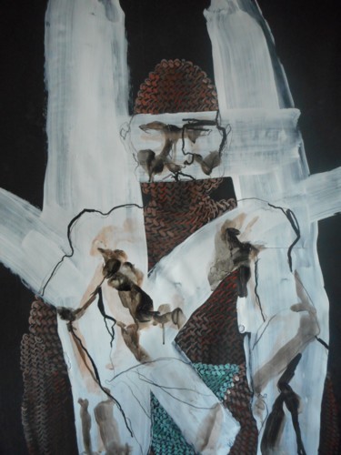 Картина под названием "Guerrier" - Ruddy Zara, Подлинное произведение искусства, Акрил