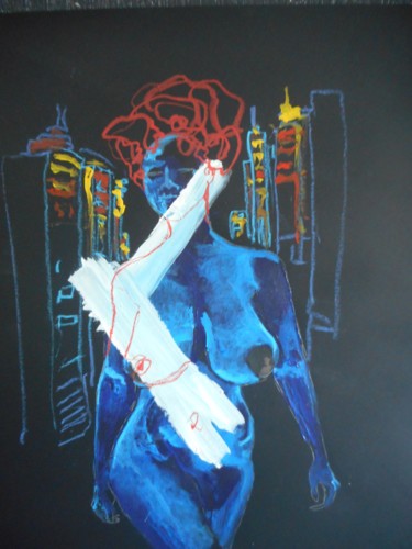 Peinture intitulée "le monde bleu" par Ruddy Zara, Œuvre d'art originale, Acrylique