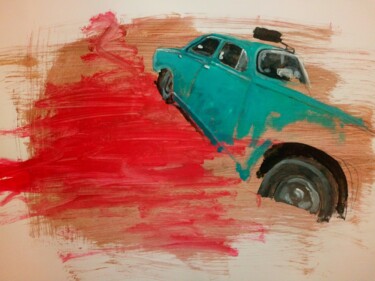 Painting titled "Taxi brousse" by Ruddy Zara, Original Artwork, Acrylic