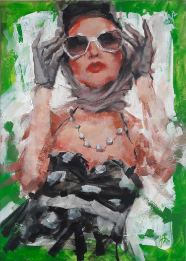Malerei mit dem Titel "Summer retro" von Zarko Radovanovic, Original-Kunstwerk, Acryl