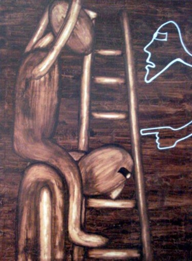 Painting titled "exploitation" by Abdeslam Zarouala, Original Artwork, Oil