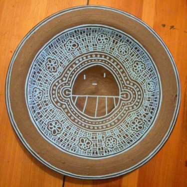 Peinture intitulée "Assiette en terre c…" par Zarumbatus, Œuvre d'art originale, Huile