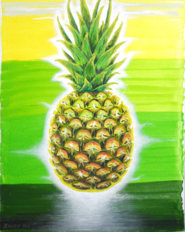 Peinture intitulée "golden pineapple" par Zaurekady, Œuvre d'art originale, Huile