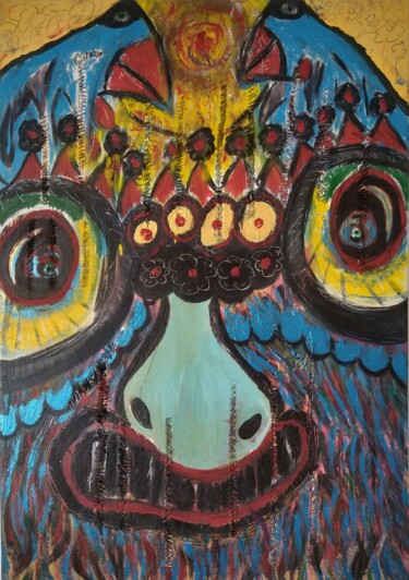 Картина под названием "Mountain Troll" - Zazi Art, Подлинное произведение искусства, Акрил