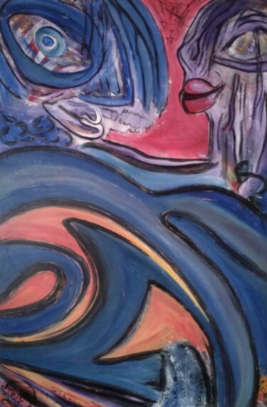 Картина под названием "Hug" - Zazi Art, Подлинное произведение искусства, Масло
