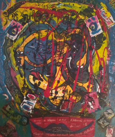 Malerei mit dem Titel "Popshock" von Zazi Art, Original-Kunstwerk, Öl