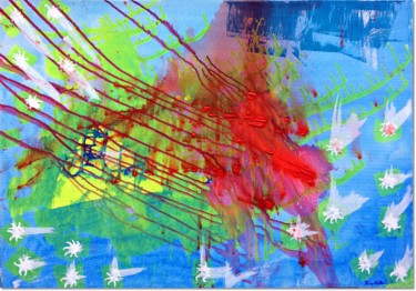 Malerei mit dem Titel "Spring is a flag" von Zazulete, Original-Kunstwerk, Acryl