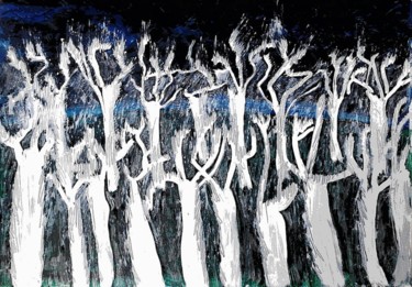 Malerei mit dem Titel "Magical forest V" von Zazulete, Original-Kunstwerk, Öl