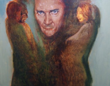 Painting titled "rozmowa" by Zbigniew Ożadowicz, Original Artwork, Oil