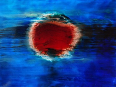 Pittura intitolato "Nouvelle aube" da Zdenka Palkovic, Opera d'arte originale, Pittura di vetro colorato