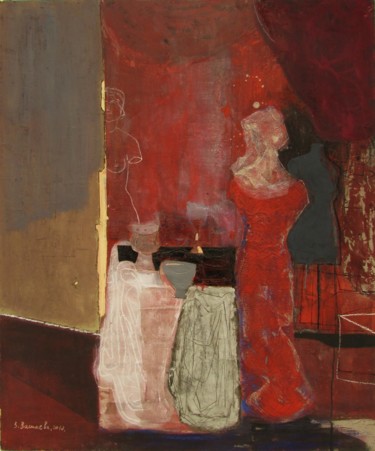 In Red Painting titled "In Red" by Zdravka Vasileva, Original Art, Oil