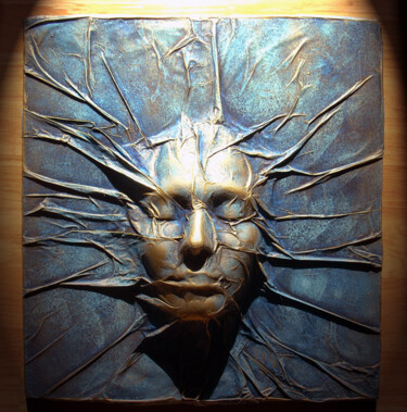 Sculpture titled "visage40x40cm.jpg" by Zeddé, Original Artwork