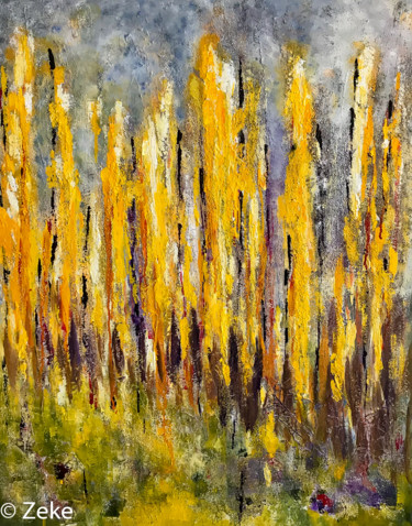 Schilderij getiteld "Abstract Forest" door Zeke Nord, Origineel Kunstwerk, Acryl