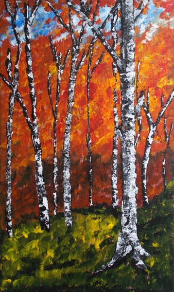 Painting titled "Autumn" by Zeke Nord, Original Artwork, Oil