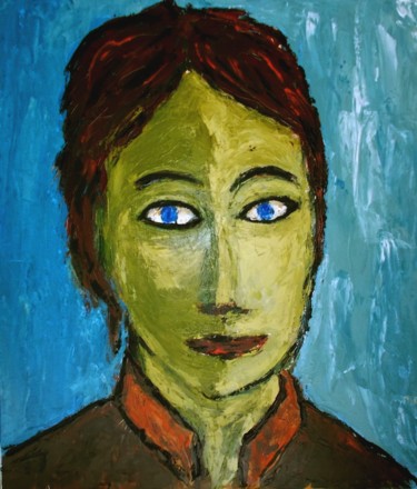 Malerei mit dem Titel "Blue Eyes" von Zeke Nord, Original-Kunstwerk, Acryl