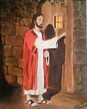 Pintura intitulada "Jesus bate à porta" por José Luís Francisco Zé, Obras de arte originais, Óleo