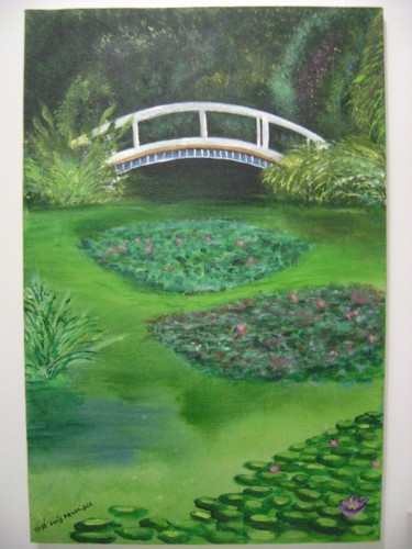 Pintura intitulada "jardim da casa de m…" por José Luís Francisco Zé, Obras de arte originais, Óleo