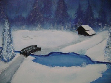 Pintura intitulada "nevasca" por José Luís Francisco Zé, Obras de arte originais, Óleo