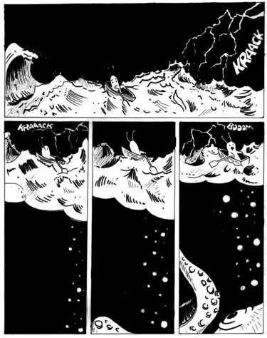 Dessin intitulée "Comic - Page 1" par Emir Delalic, Œuvre d'art originale, Encre