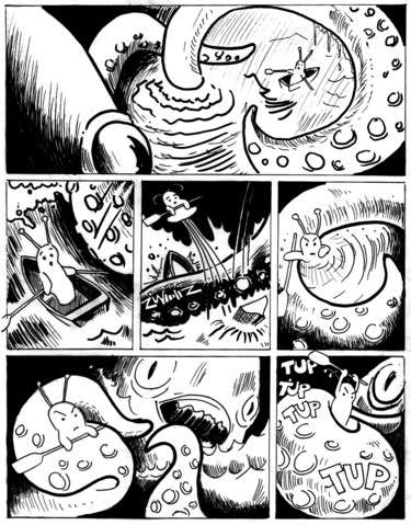 「Comic - Page 3」というタイトルの描画 Emir Delalicによって, オリジナルのアートワーク, インク