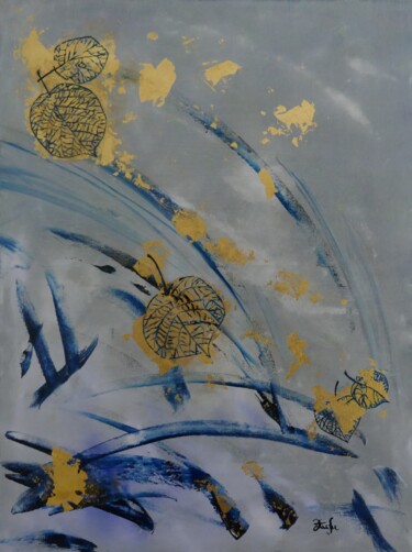 Pintura titulada ""Folhas ao vento" 2…" por Zélia Matias, Obra de arte original, Oleo