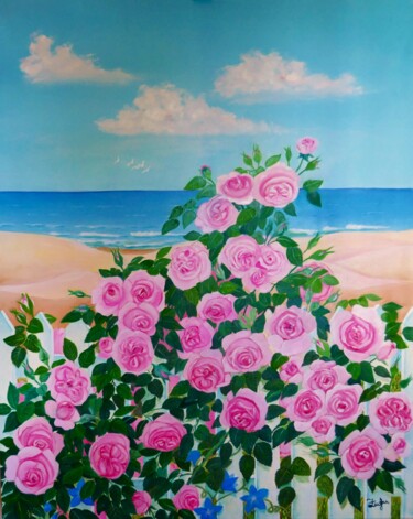 Malarstwo zatytułowany „Joy to my mother” autorstwa Zélia Matias, Oryginalna praca, Olej Zamontowany na Drewniana rama noszy