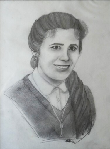 Drawing titled "Querida mãe" by Zélia Matias, Original Artwork, Graphite