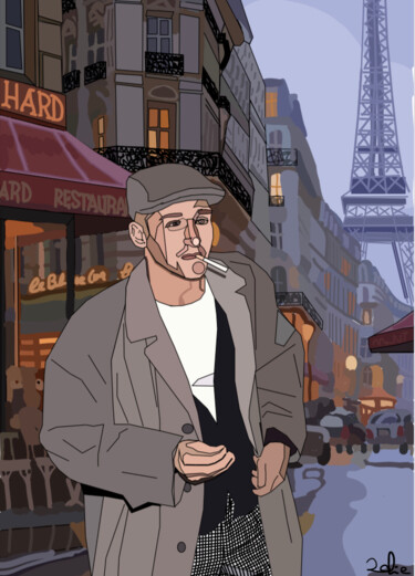 Arts numériques intitulée "Parisien" par Zelie Risselet, Œuvre d'art originale, Travail numérique 2D