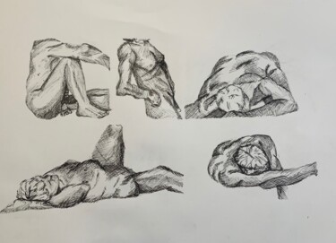 Hachures Dessin intitulée "Hachures" par Zelie Risselet, Œuvre d'art originale, Stylo à bille