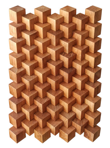 "Tetrahedron Sound D…" başlıklı Heykel Zeljko Mihanovic tarafından, Orijinal sanat, Ahşap Ahşap panel üzerine monte edilmiş