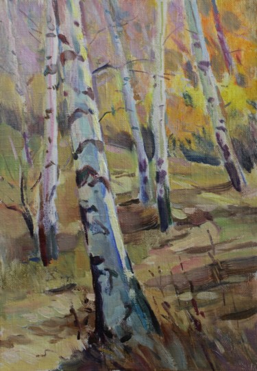 Картина под названием "Осенний день" - Егор Безбородов, Подлинное произведение искусства, Масло
