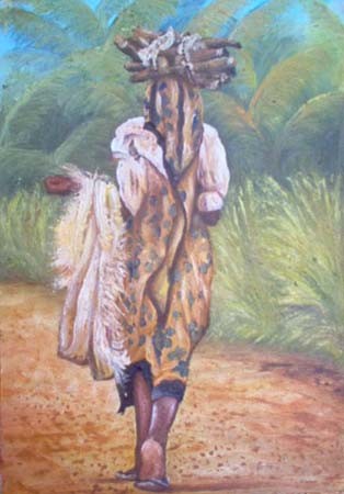 Painting titled "going home 2" by Zendaart, Original Artwork, Oil