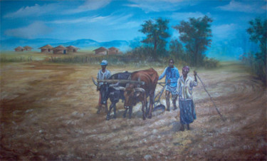 Painting titled "Cultivating" by Zendaart, Original Artwork, Oil