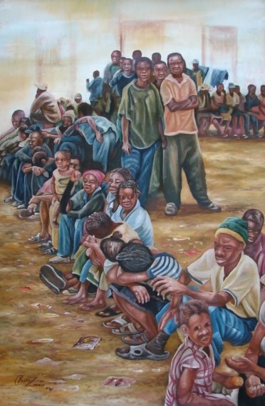 Painting titled "CROSS BORDERS" by Zendaart, Original Artwork, Oil